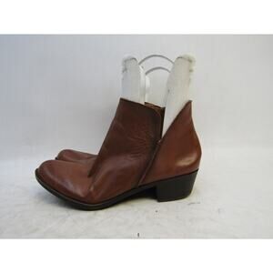 Lucky Brand Womens Size 7.5 M Brown Leather Zip Ankle Fashion Boots